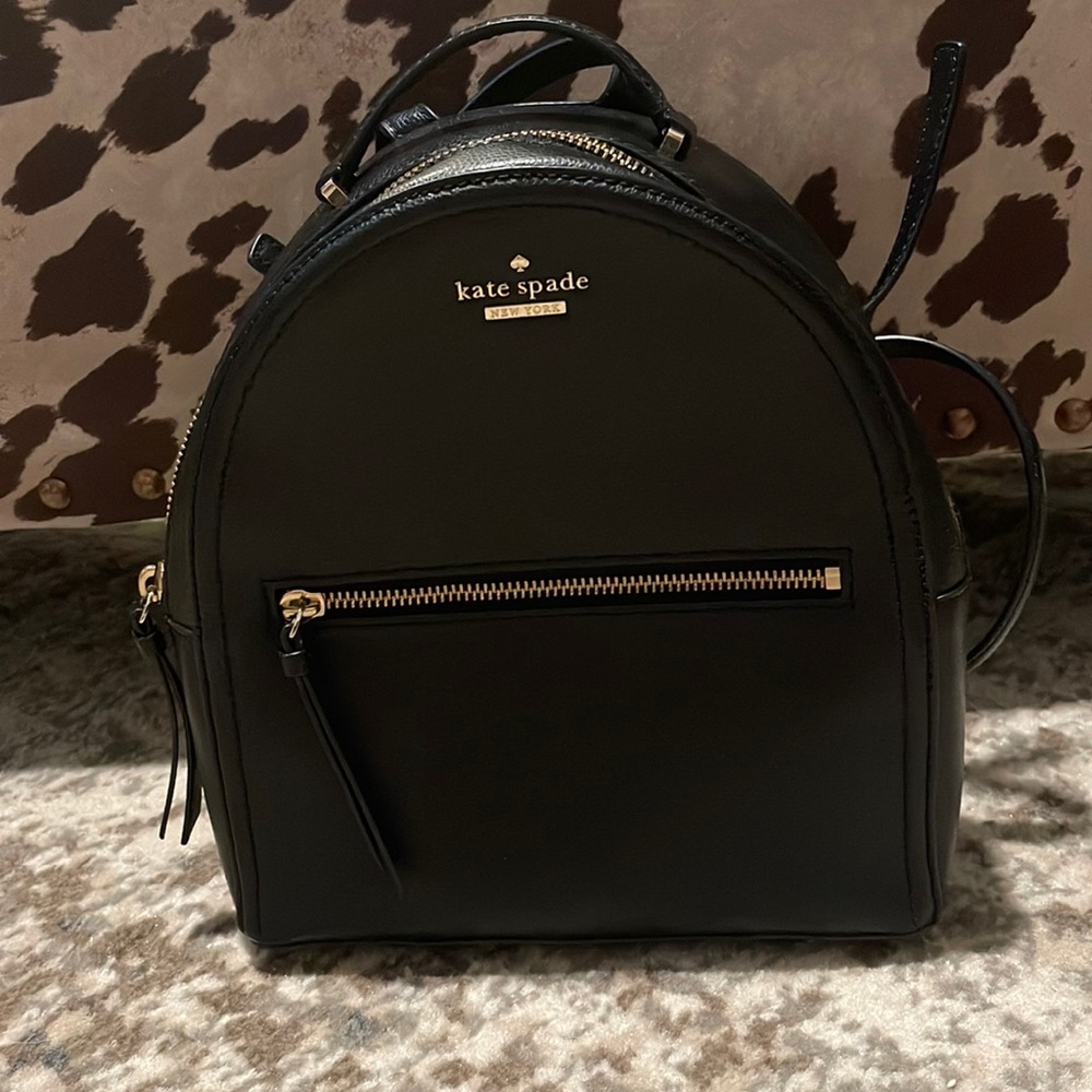 KATE SPADE mini structured backpack - black - like new